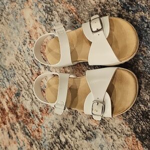 White Sandals with Buckle Detail